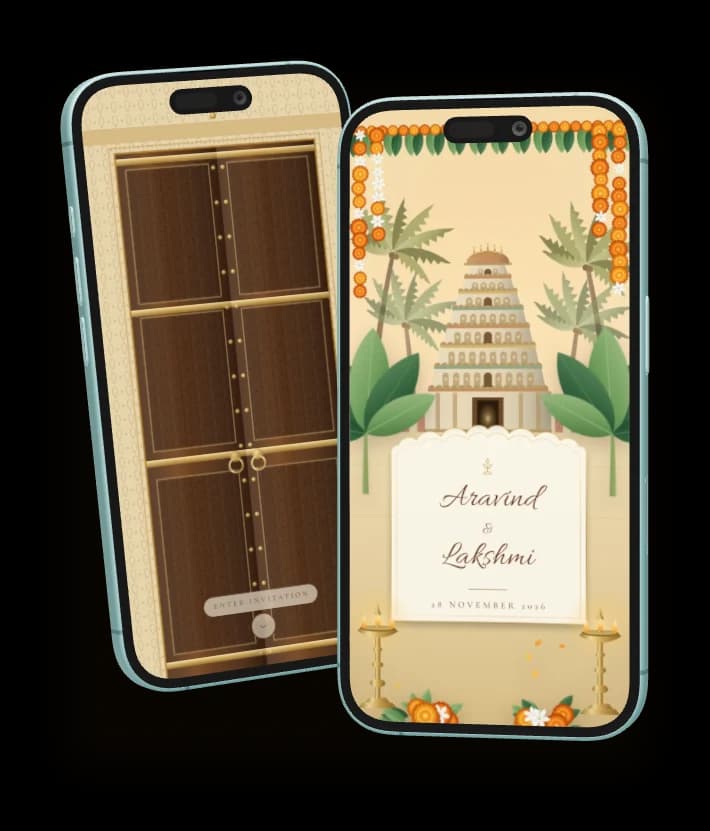 Temple Heritage invitation shown on two phones