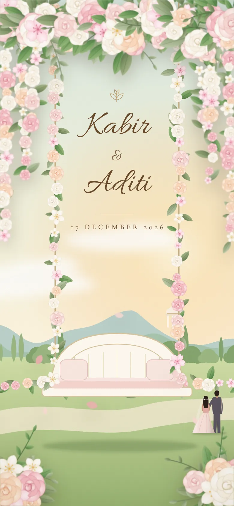 Garden Swing invitation shown on a phone