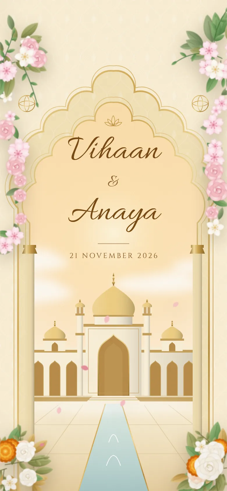 Golden Palace invitation shown on a phone
