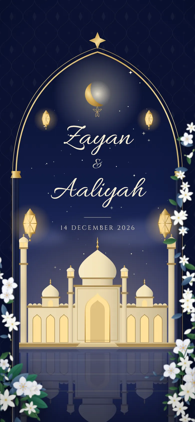 Jasmine Moon invitation shown on a phone