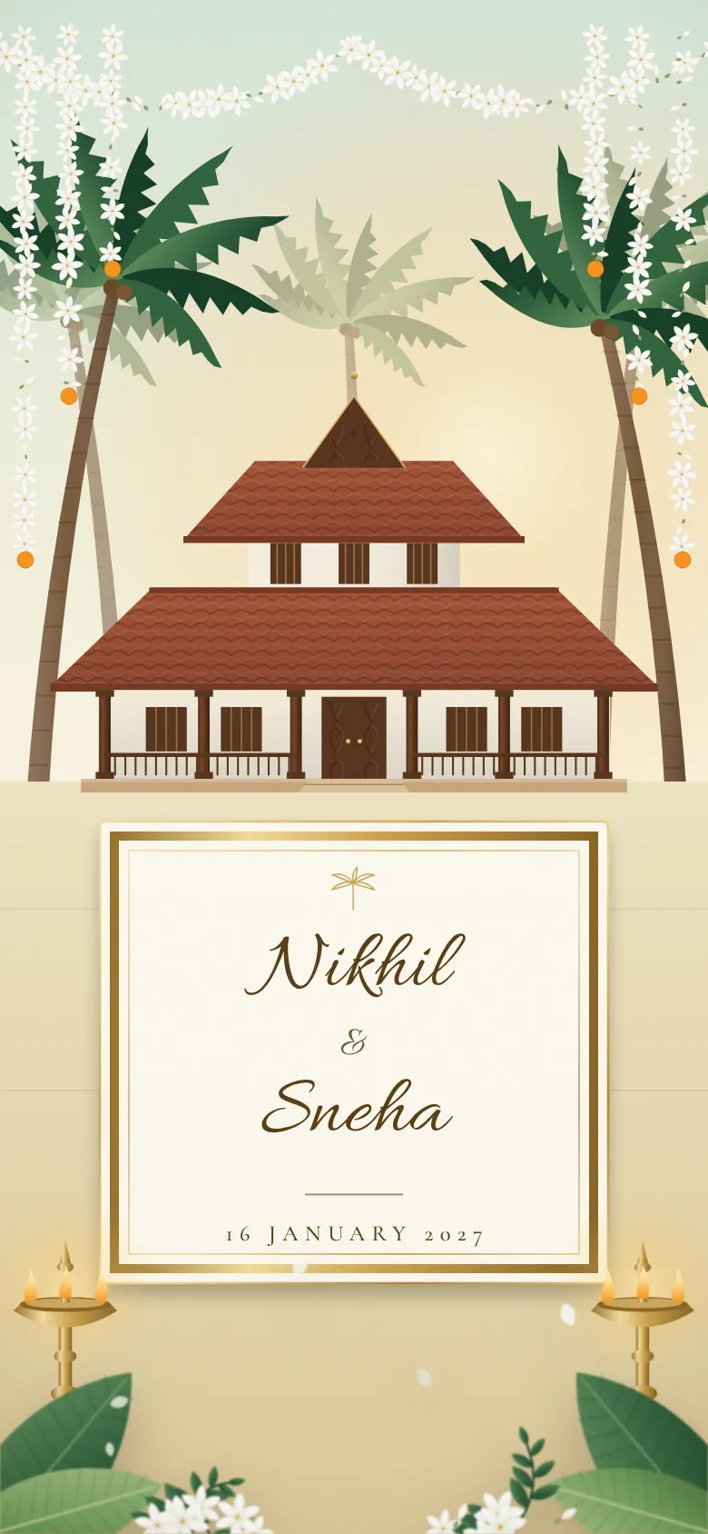 Kerala Ivory invitation shown on a phone