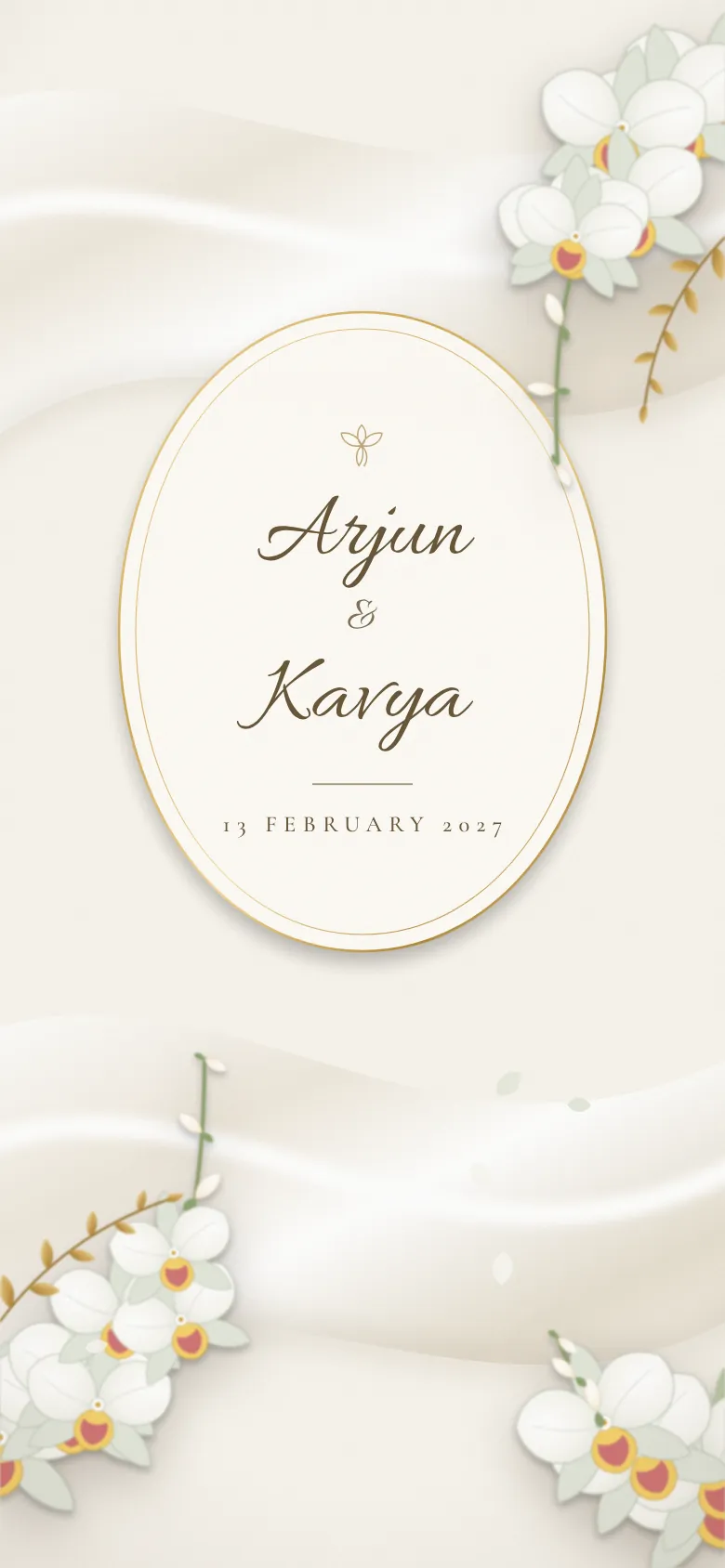 Pearl Vellum invitation shown on a phone