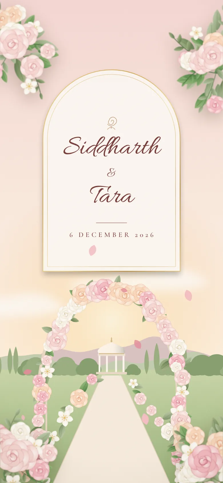 Rose Garden invitation shown on a phone
