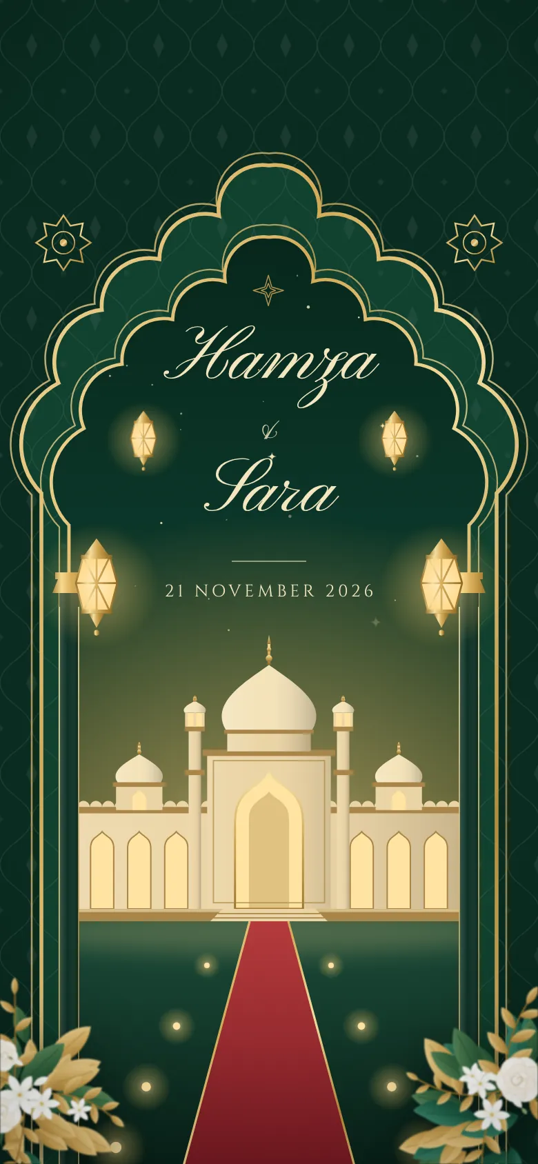 Royal Emerald invitation shown on a phone