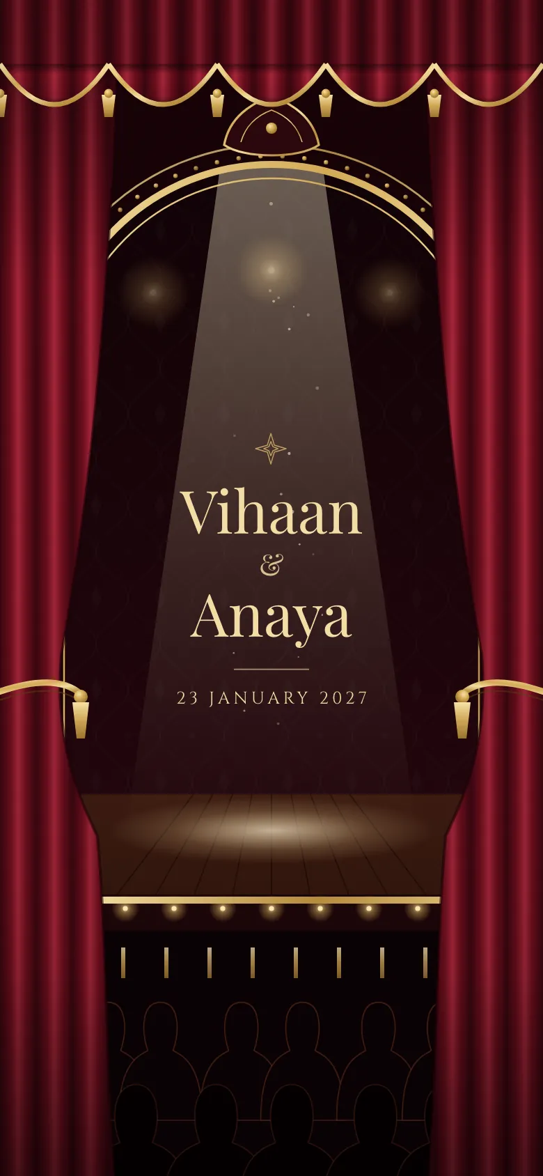 Velvet Opera invitation shown on a phone